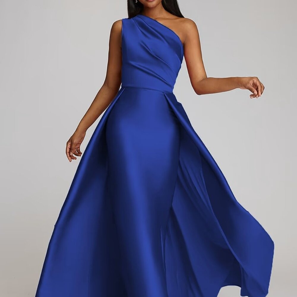 TERI JON One Shoulder Stretch Gazar Gown - Perfect for Mothers of Bride or Groom
